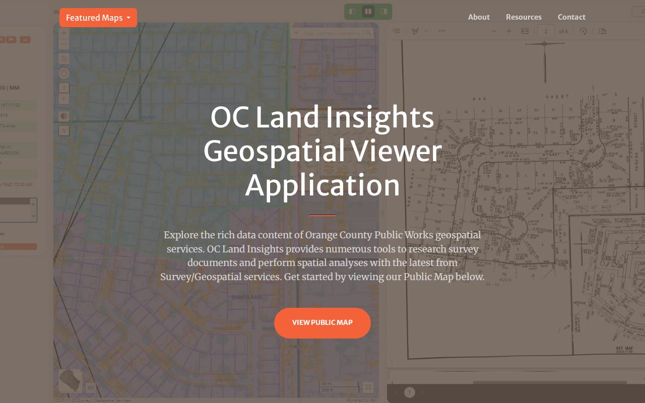 Costa Mesa street directory view of Orange County GIS parcel maps and adjoining parcels